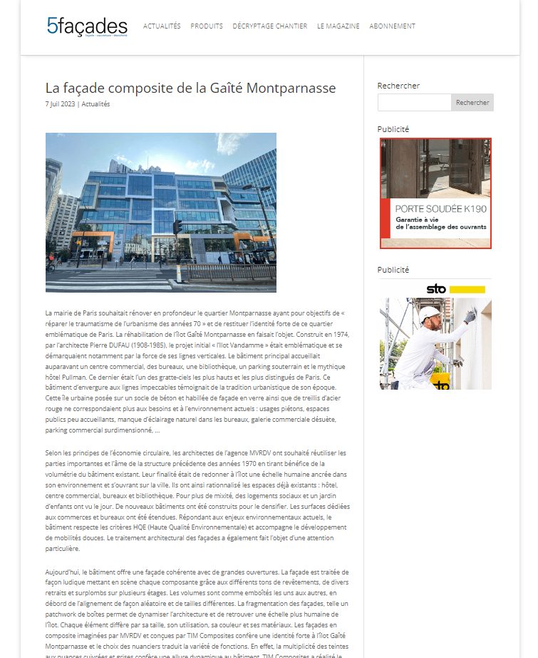 5Façades Gaîté Montparnasse