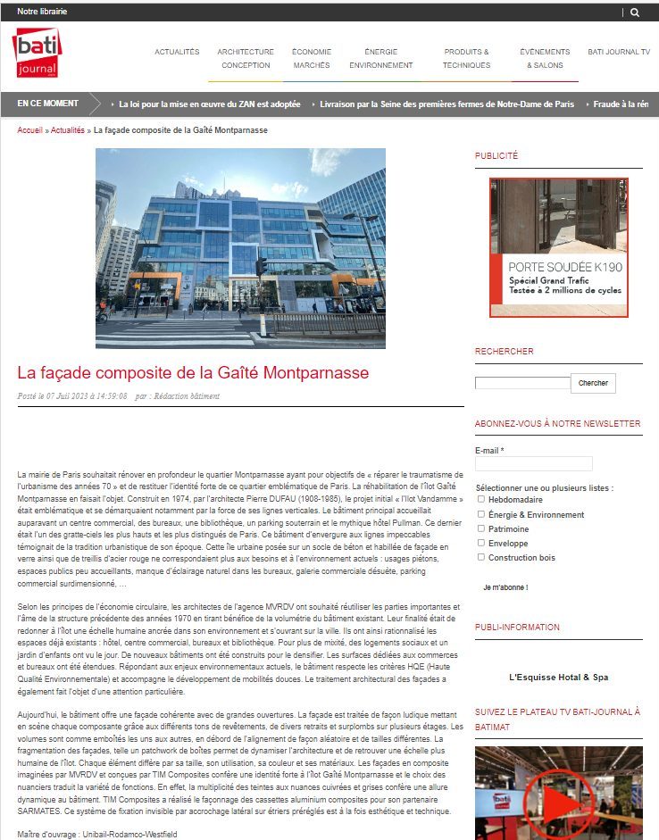 Bati Journal Gaîté Montparnasse